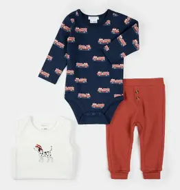 Petit Lem FIRE TRUCK PRINT 3PC SET