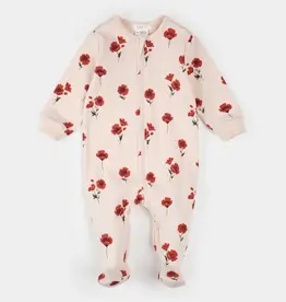 Petit Lem POPPY PRINT LIGHT PINK SLEEPER