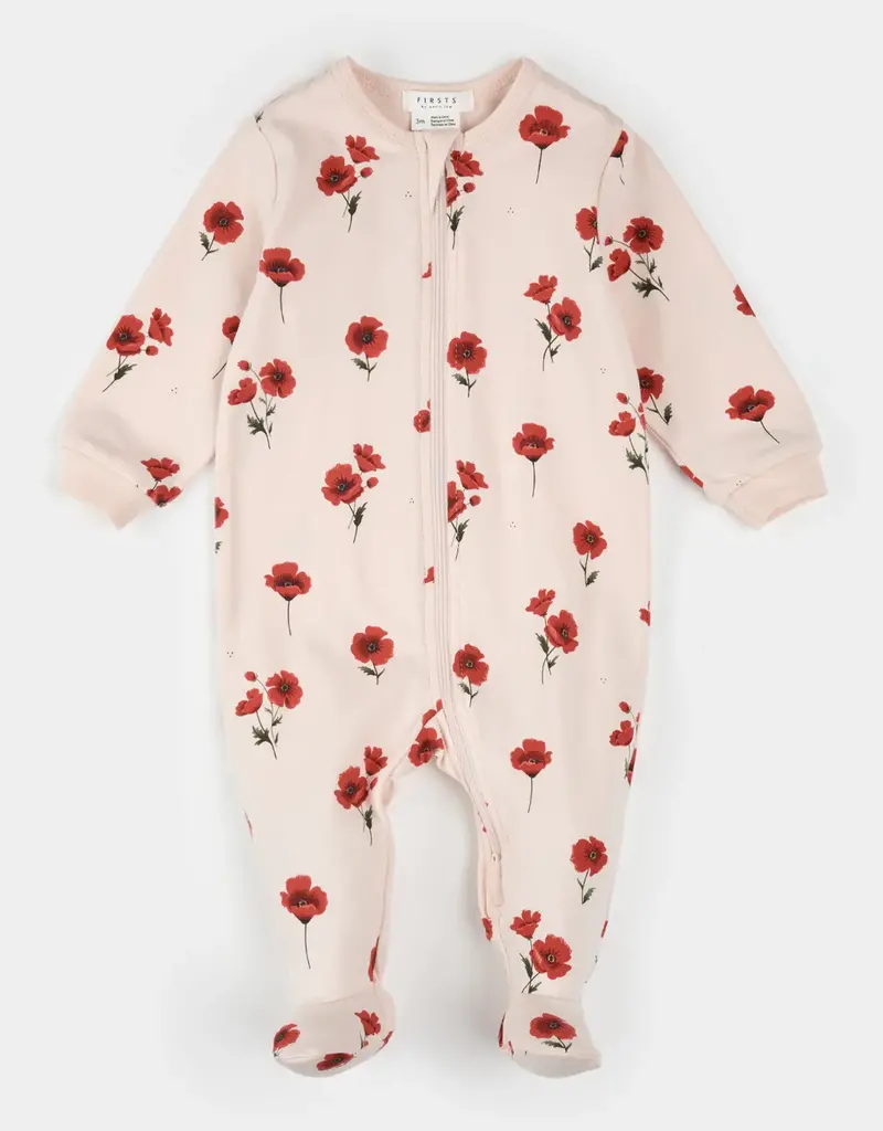 Petit Lem POPPY PRINT LIGHT PINK SLEEPER