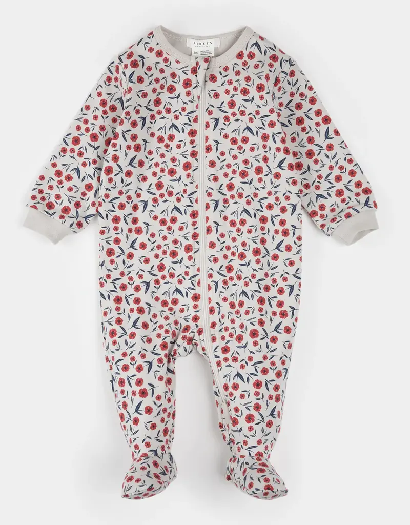 Petit Lem POPPY FLORAL PRINT BEIGE SLEEPER