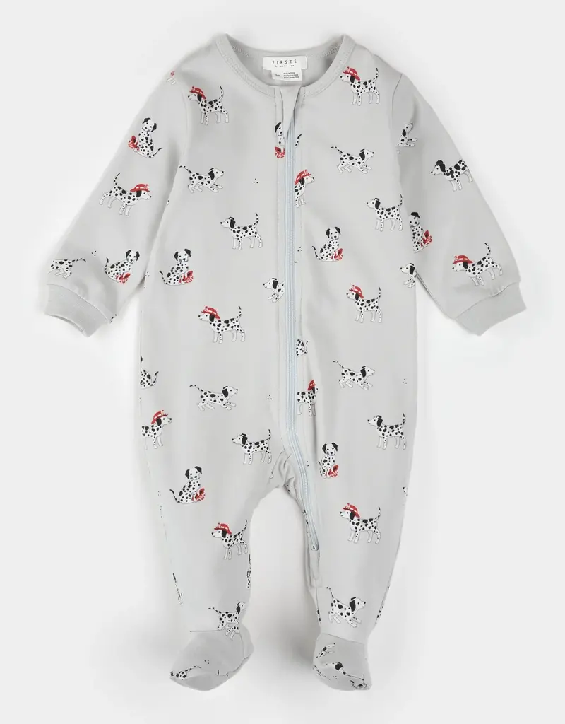Petit Lem FIREFIGHTER DALMATIAN PRINT LT GREY SLEEPER