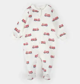 Petit Lem SALE FIRE TRUCK PRINT ON OFF-WHITE SLEEPER