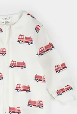 Petit Lem FIRE TRUCK PRINT ON OFF-WHITE SLEEPER
