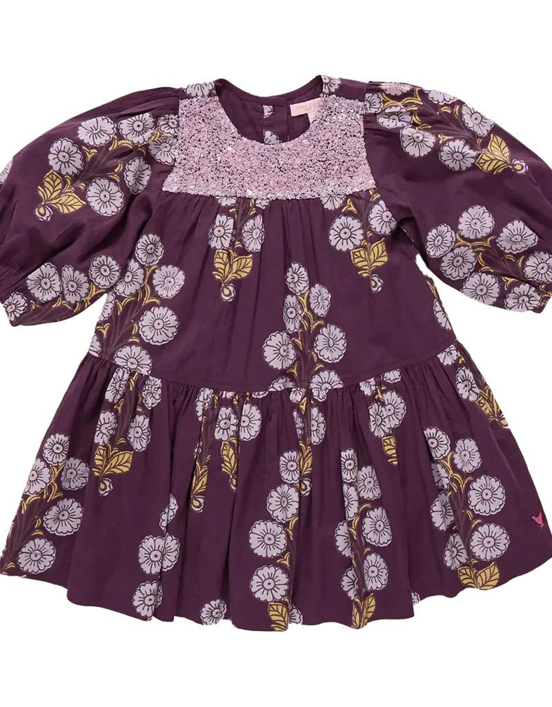Pink Chicken fiona dress plum buttercup floral