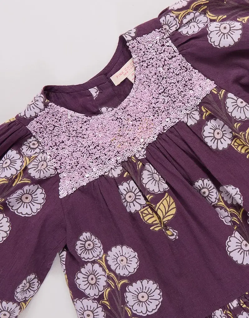 Pink Chicken fiona dress plum buttercup floral