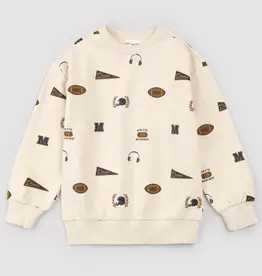 miles the label SALE L/S SWEATSHIRT FOOTBALL ICONS BEIGE