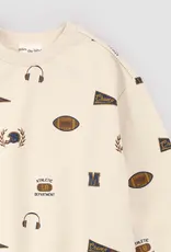 miles the label L/S SWEATSHIRT FOOTBALL ICONS BEIGE