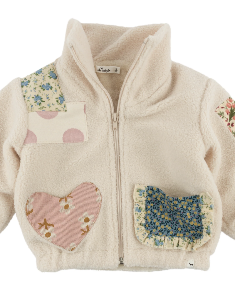 oh baby! Patchwork Sherpa Faux Fur Tahoe Jacket Natural