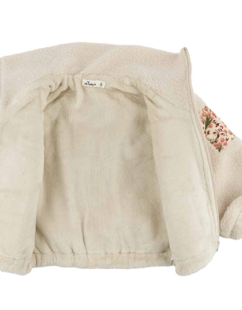 oh baby! Patchwork Sherpa Faux Fur Tahoe Jacket Natural