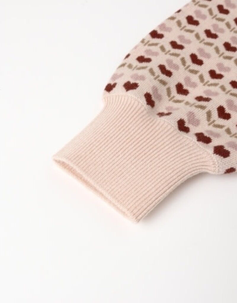 Rylee + Cru Inc. JACQUARD KNIT SET || RUBY HEARTS PETAL