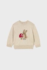 Mayoral Jacquard Sweater w/Bunny Print