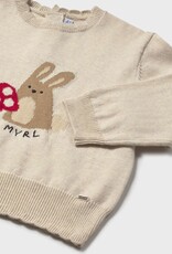 Mayoral Jacquard Sweater w/Bunny Print