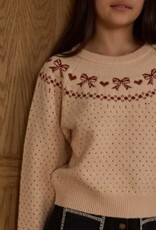 Rylee + Cru Inc. FAIR ISLE SWEATER || BOWS TEEN PETAL