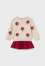 Mayoral Mushroom Sweater w/Tricot Red Skirt