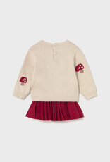 Mayoral Mushroom Sweater w/Tricot Red Skirt