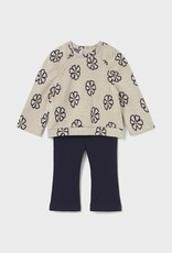 Mayoral Flowered Pullover w/Navy Pants Set