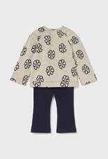 Mayoral Flowered Pullover w/Navy Pants Set