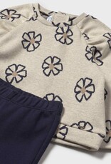 Mayoral Flowered Pullover w/Navy Pants Set