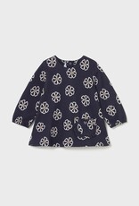 Mayoral Navy Knit Flowered Dress