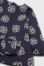Mayoral Navy Knit Flowered Dress