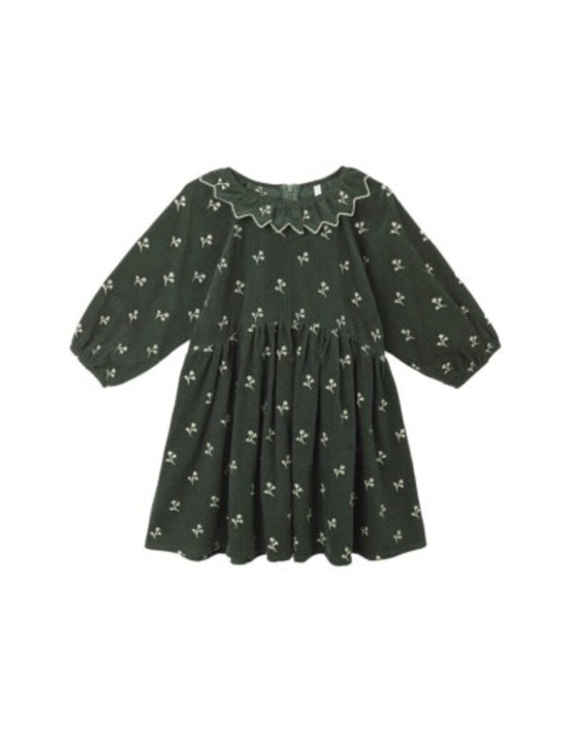 Rylee + Cru Inc. FREYA DRESS || BLOSSOM EMBROIDERY EVERGREEN