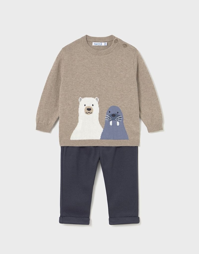 Mayoral Sweater w/Walrus Bear Pant Set