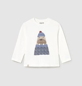 Mayoral Cream L/S Tee w/Walrus Applique