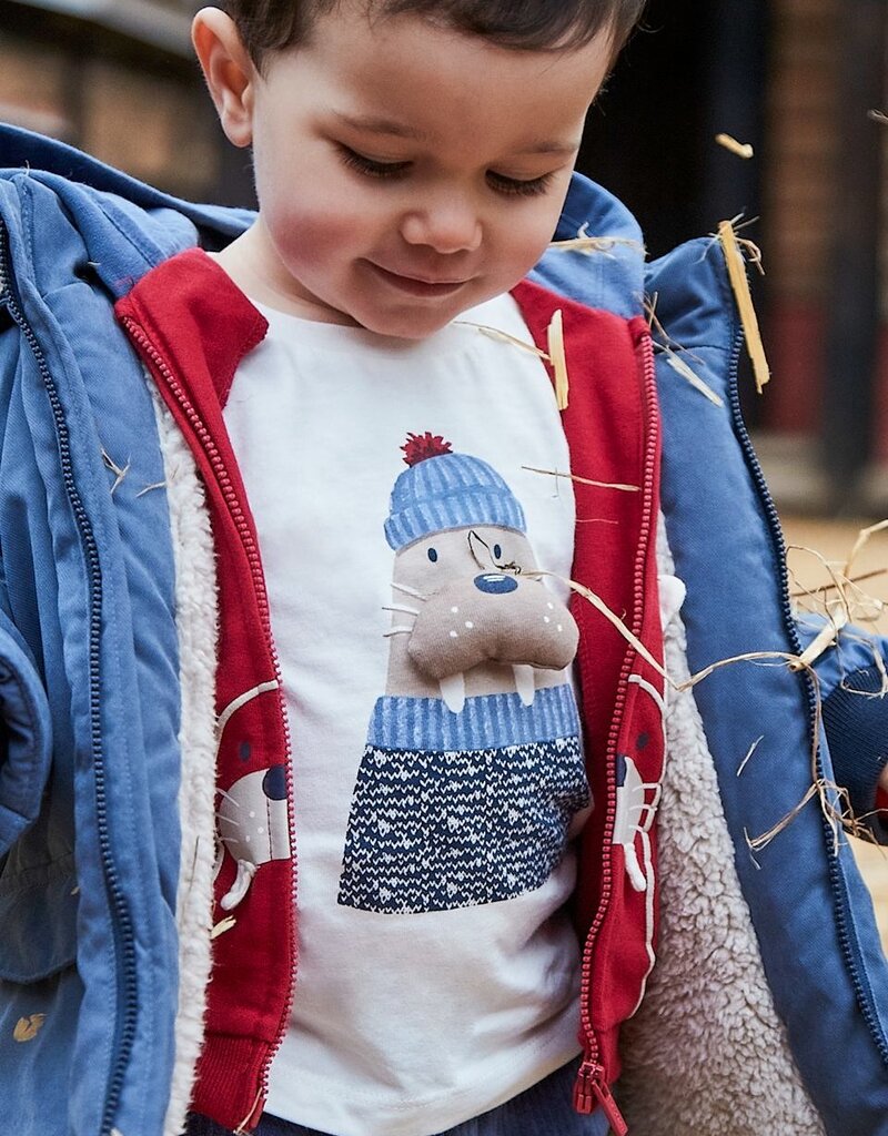 Mayoral Cream L/S Tee w/Walrus Applique