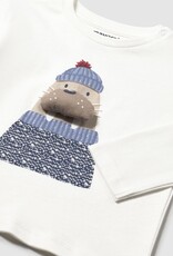 Mayoral Cream L/S Tee w/Walrus Applique