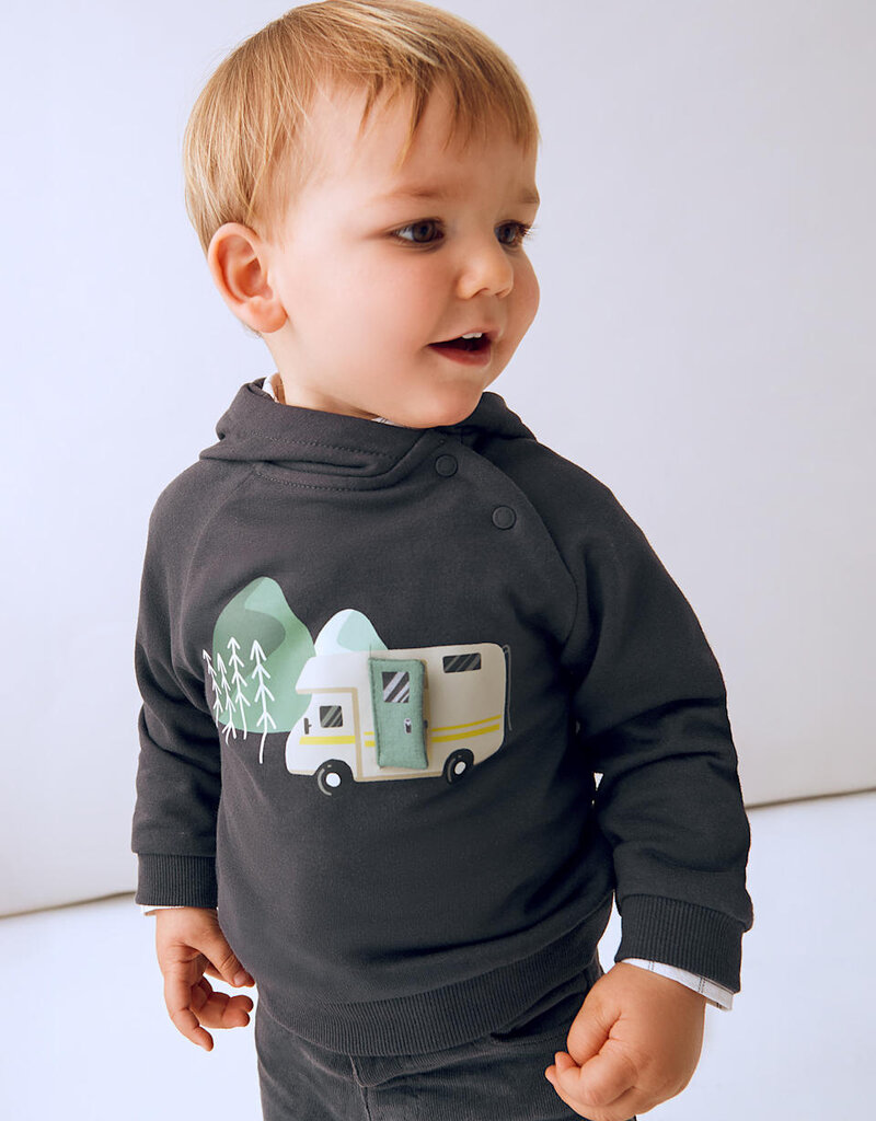 Mayoral Pullover Hoodie w/Camping Applique