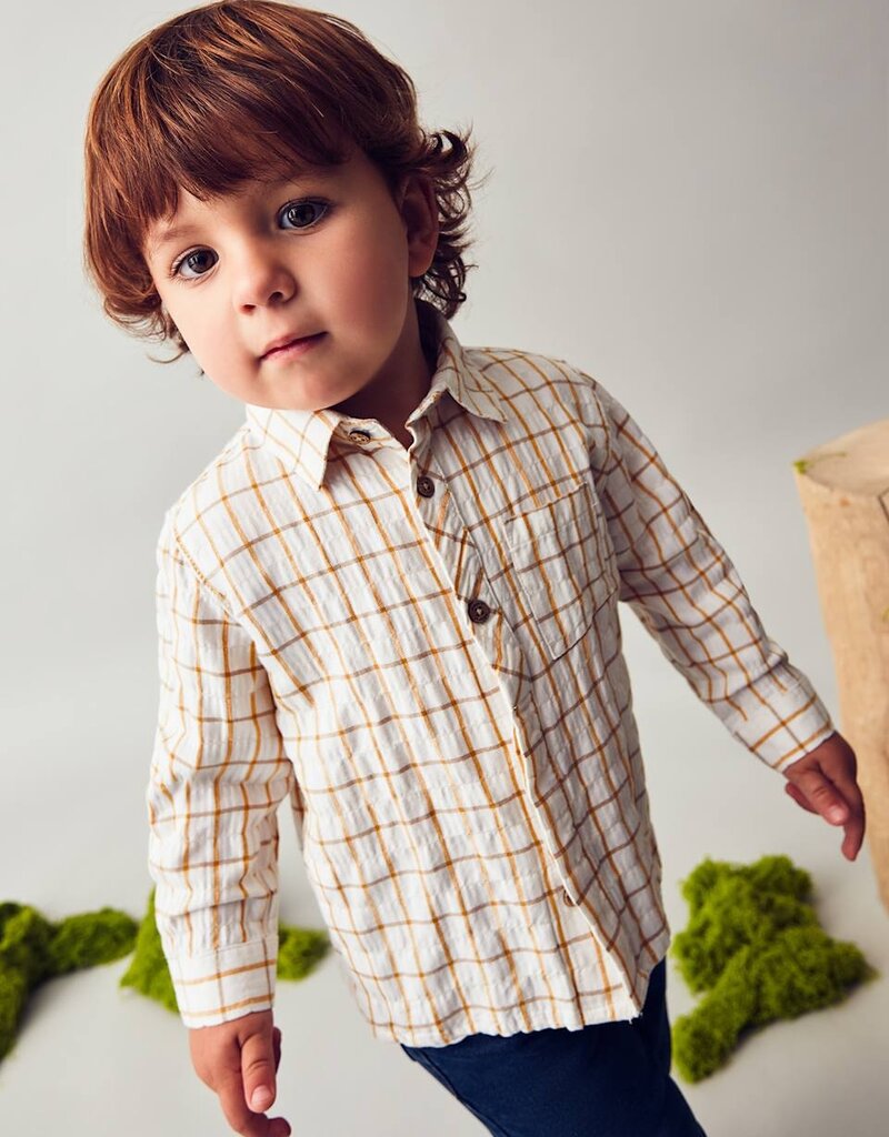 Mayoral L/S Buttondown Mustard Plaid