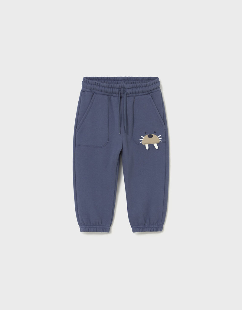 Mayoral Blue Walrus Fleece Pants