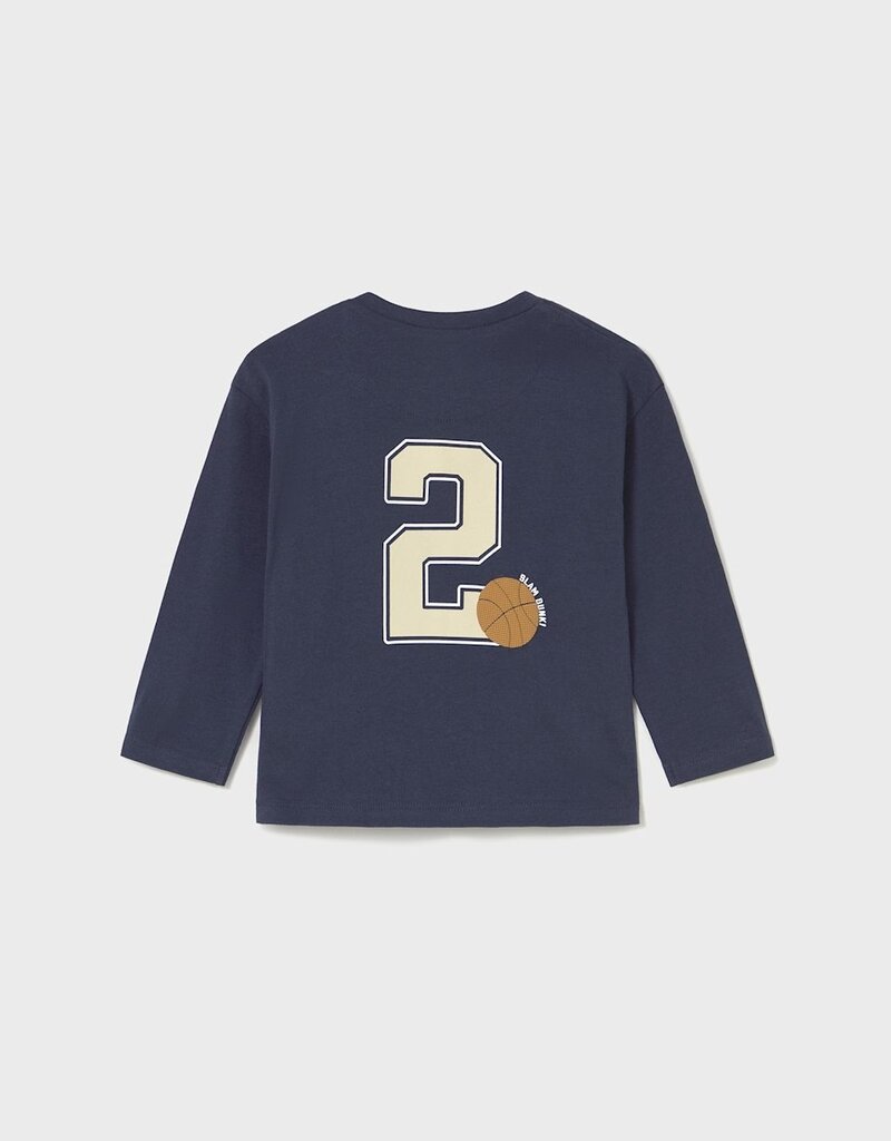 Mayoral Blue L/S Basketball Print Tee