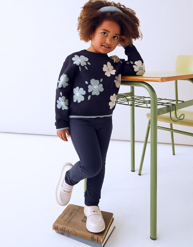 Mayoral Girls Navy Fleece Basic Pants