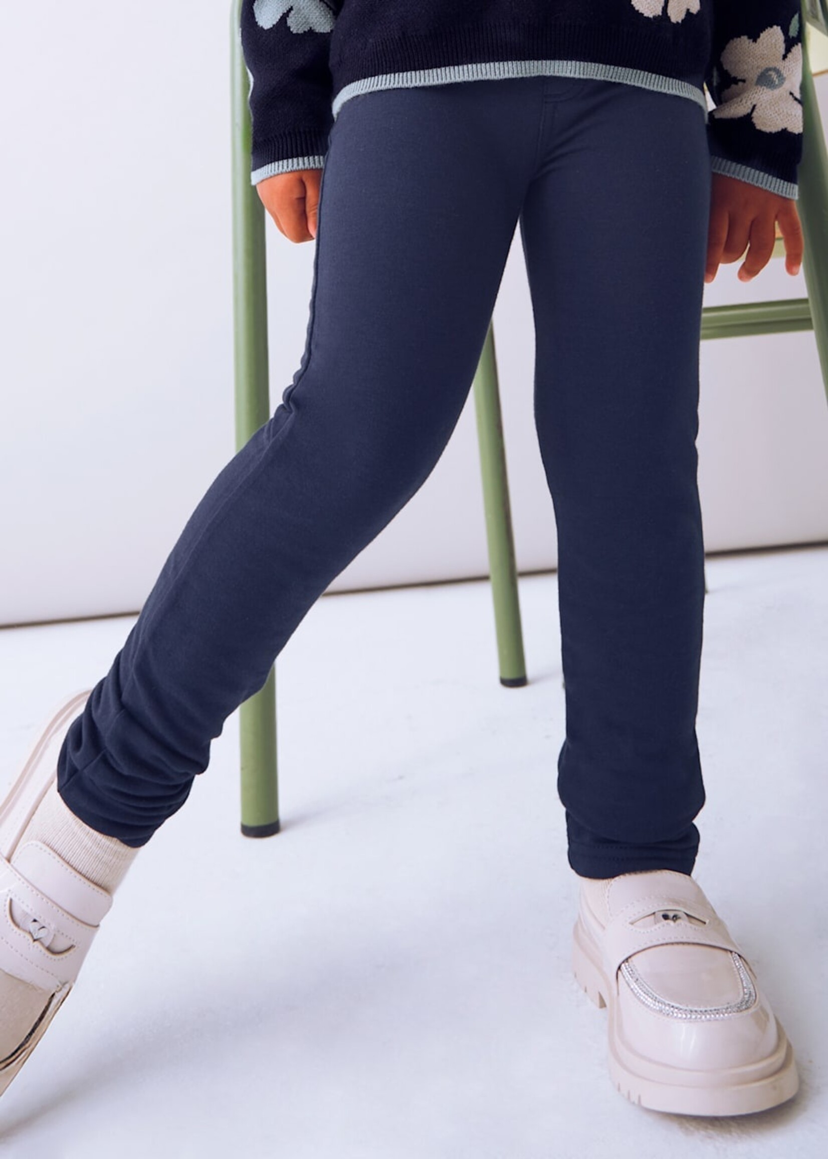 Mayoral Girls Navy Fleece Basic Pants