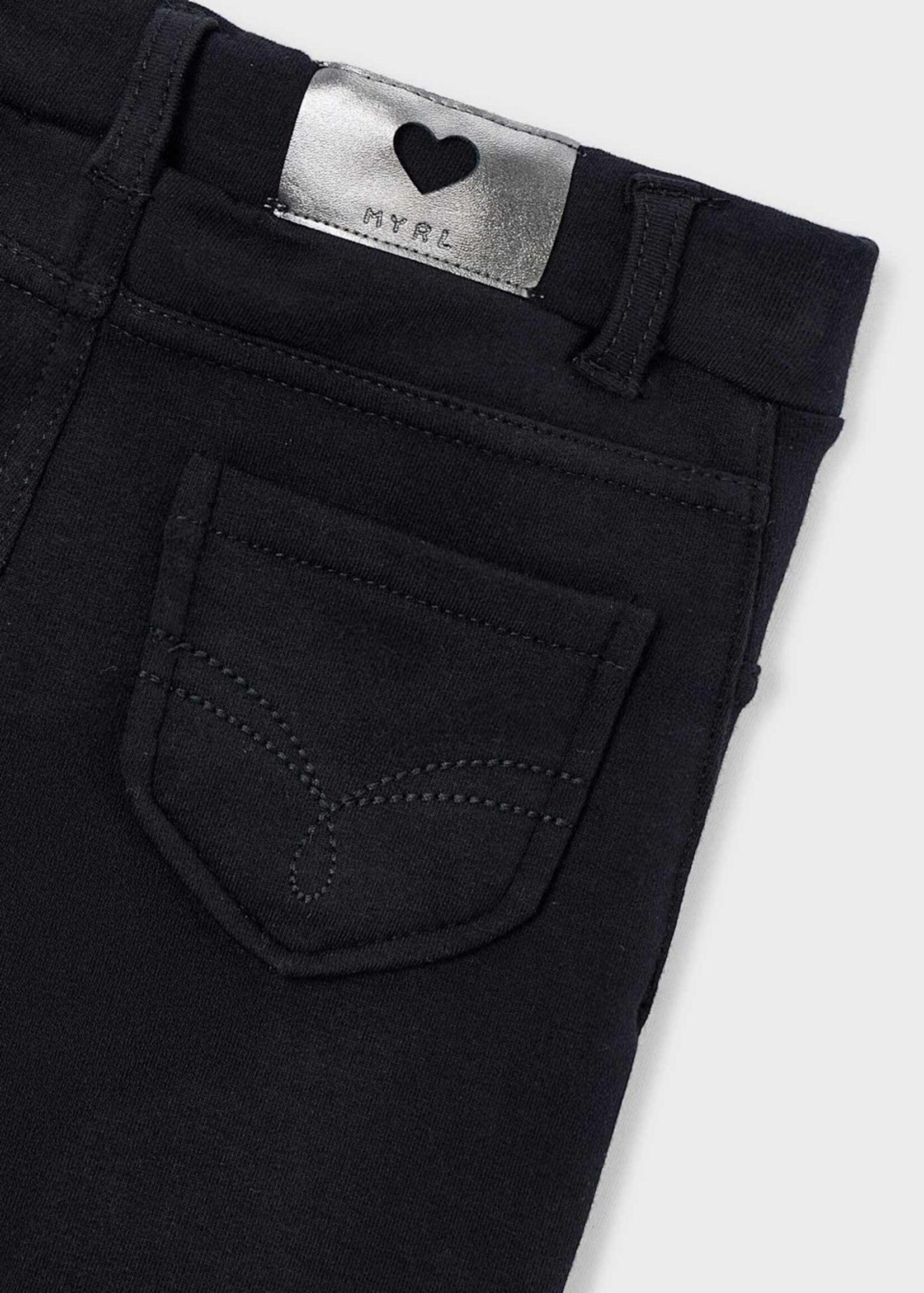 Mayoral Girls Black Fleece Basic Pants