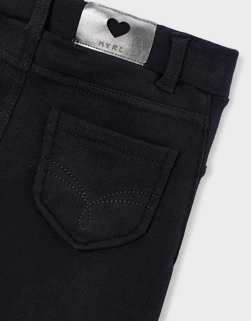 Mayoral Girls Black Fleece Basic Pants