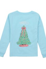 Properly Tied Girls LS Merry and Bright Powder Blue