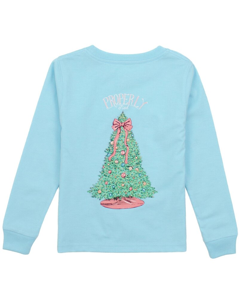 Properly Tied Girls LS Merry and Bright Powder Blue