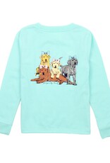 Properly Tied Girls LS Puppy Pile Seafoam