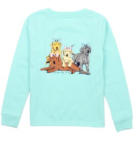 Properly Tied SALE Girls LS Puppy Pile Seafoam