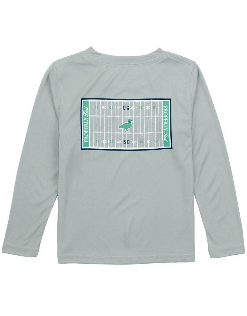 Properly Tied Performance Tee LS Football Field Chrome Grey