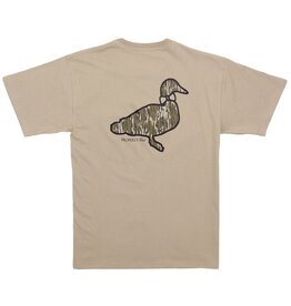 Properly Tied Mens Mossy Oak Camo Logo S/S Sand