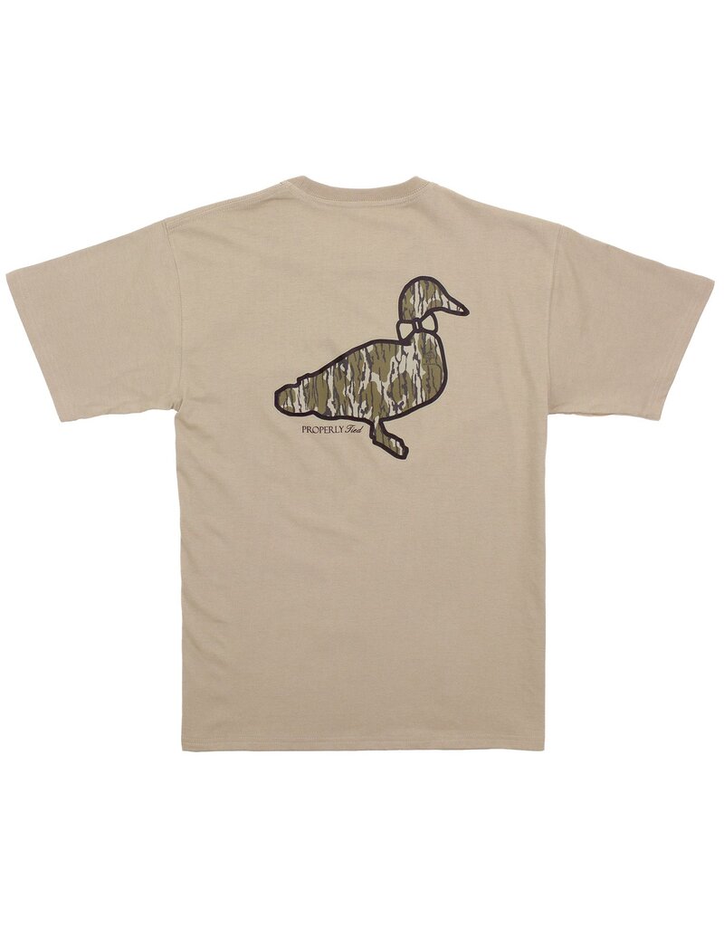Properly Tied Mens Mossy Oak Camo Logo S/S Sand