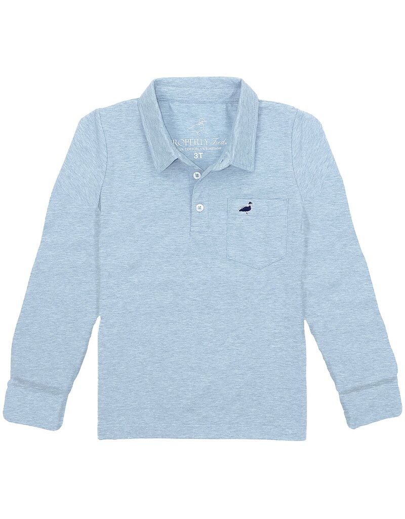 Properly Tied Harrison Pocket Polo L/S Moon Blue