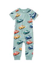 Tea Collection Pocket Baby Romper Vintage Cars