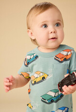 Tea Collection Pocket Baby Romper Vintage Cars