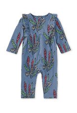 Tea Collection Ruffle Shoulder Baby Romper Block Print