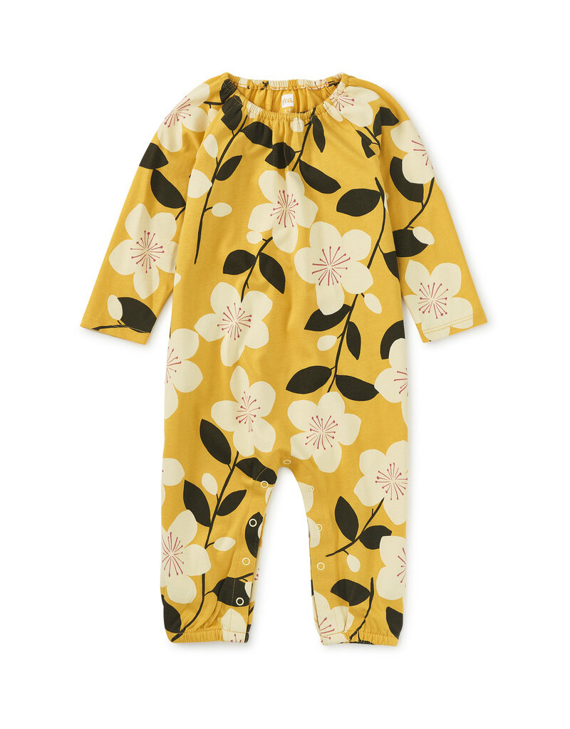 Tea Collection Raglan Baby Romper Plum Blossom