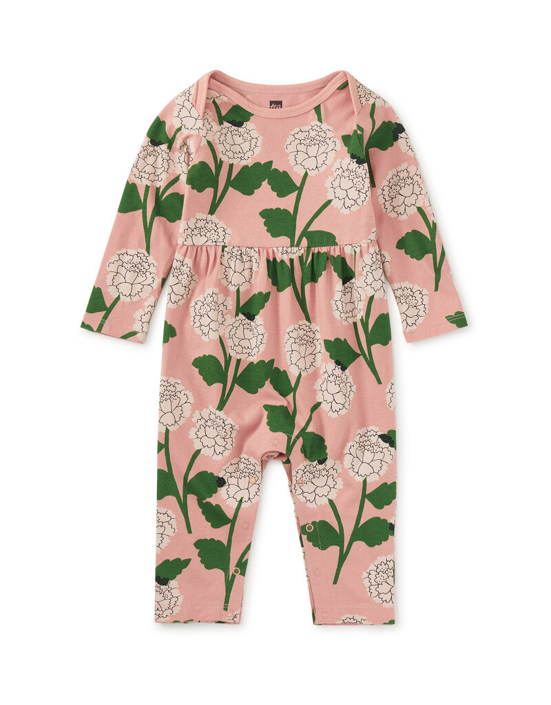 Tea Collection Lap Shoulder Baby Romper Chrysanthem